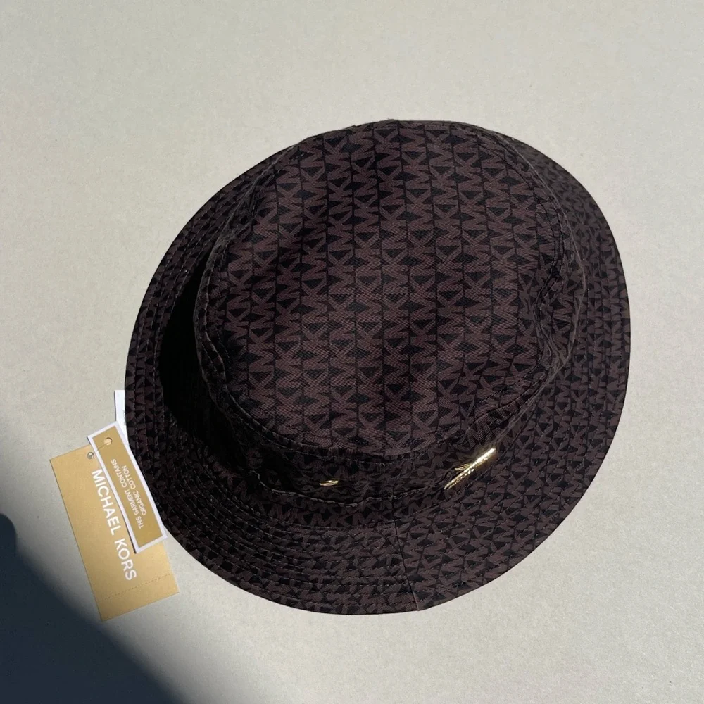 (new+tag) Michael Kors bucket hat MK monogram brown black one size fits all (OS) - Picture 6 of 7